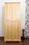 Kleiderschrank | 2 Drehtüren | 4 Fächer | mit Kleiderstange | 80 cm breit | Massivholz | Farbe: Natur Abbildung