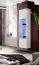 Wohnwand mit Push-to-open Funktion Hompland 38, Farbe: Weiß - Abmessungen: 170 x 260 x 40 cm (H x B x T), mit blauer LED-Beleuchtung