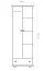 Kleiderschrank Kiefer Vollholz massiv weiß Junco 15B - Abmessung 195 x 65 x 59 cm