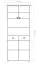 Vitrine Kiefer massiv Vollholz weiß lackiert Junco 45 - Abmessung 195 x 80 x 42 cm