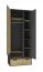 Jugendzimmer Drehtürenschrank / Kleiderschrank Sprimont 02, Farbe: Grau / Eiche - Abmessungen: 195 x 80 x 50 cm (H x B x T)