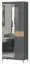 Drehtürenschrank / Kleiderschrank Vaitele 01, Farbe: Anthrazit Hochglanz / Walnuss - 191 x 76 x 35 cm (H x B x T)