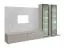 Wohnwand | Kaschmir / Weißer Marmor | inkl. LED-Beleuchtung | Push-to-open Funktion | 300 x 45 x 175 cm | 2 Vitrinen | 1 TV-Unterschrank | 1 Wandpaneel