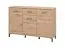 Sideboard / Kommode mit einer Schublade Sabas 01, Farbe: Eiche Artisan, Griffe & Beine: Schwarz, sechs Fächer, Maße: 90 x 138 x 40 cm, ABS-Kanten