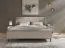 Nachtkommode | Farbe: Beige mit Holzstruktur | schlichtes Design | 1 Schublade | Maße: 40 x 36 x 41 cm | Beine & Griffe: Metall | für Schlafzimmer
