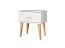 Nachtkommode Kiefer massiv Vollholz natur / weiß 017 - Abmessung: 49 x 45 x 35 cm (H x B x T)