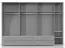 Drehtürenschrank / Kleiderschrank mit Rahmen Siumu 39, Farbe: Weiß / Weiß Hochglanz - 226 x 322 x 60 cm (H x B x T)