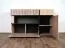 Kommode / Sideboard mit zwei Schubladen Jordalsgrenda 05, Farbe: Eiche / Schwarz, zwei Türen, 5 Fächer, Maße: 90 x 150 x 40 cm, für Wohnzimmer