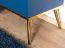 Vitrine Kumpula 02, Farbe: Dunkelblau - Abmessungen: 152 x 92 x 40 cm (H x B x T), mit 4 Türen und 4 Fächern