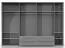 Großer Kleiderschrank | 7 Drehtüren | 4 Schubladen | 8 Fächer | mit 4 Kleiderstangen | 317 cm breit | Farbe: Weiß Abbildung