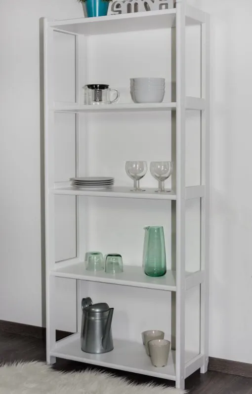 Regal Kiefer massiv Vollholz weiß Junco 55B - 163 x 70 x 30 cm (H x B x T)