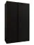 Kleiderschrank / Schiebetürenschrank | 2 Kleiderstangen | 2 Schiebetüren | 245,5 x 150 x 64 cm | 6 Fächer | 6 Einlegeböden | Soft-Close | Farbe: schwarz
