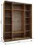 Kleiderschrank / Schiebetürenschrank | Farbe: Kaschmir | 2 Kleiderstangen | 245,5 x 190 x 64 cm | 11 Fächer | 2 Schiebetüren | Soft-Close | Spiegel