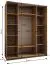Kleiderschrank / Schiebetürenschrank | 2 Kleiderstangen | 2 Schiebetüren | 245,5 x 200 x 64 cm | Soft-Close | Farbe: Schwarz | Spiegel | 11 Fächer