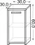Unterschrank Cerri 03, Farbe: Weiß - 60 x 30 x 30 cm (H x B x T)