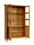 Moderne Vitrine mit zwei Türen Floresta 07, Natur, mit länglichen Griffen, fünf Fächer, Eiche massiv, 204 x 133 x 48 cm, zwei Glaseinlegeböden und zwei Holzeinlegeböden