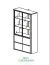 Vitrine Jussara 04, Farbe: Bernstein, Eiche teilmassiv – 201 x 124 x 42 cm (H x B x T)