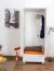 Schmaler Kleiderschrank | 2 Drehtüren | 2 Schubladen | 1 Fach | mit Kleiderstange | 80 cm breit | Massivholz | Farbe: Weiß Abbildung