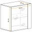 Moderne Hängevitrine Fardalen 22, Farbe: Schwarz - Abmessungen: 60 x 60 x 30 cm (H x B x T), mit LED-Beleuchtung