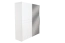 Schwebetürenschrank / Kleiderschrank Siumu 06, Farbe: Weiß / Weiß Hochglanz - 224 x 182 x 61 cm (H x B x T)