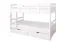 Etagenbett / Stockbett "Easy Premium Line" K20/n inkl. 2 Schubladen und 2 Abdeckblenden, Kopf- und Fußteil gerade, Buche Vollholz massiv Weiß - Liegefläche: 90 x 200 cm, teilbar