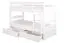 Etagenbett / Stockbett "Easy Premium Line" K18/n inkl. 2 Schubladen und 2 Abdeckblenden, Kopfteil mit Löchern, Buche Vollholz massiv Weiß - 90 x 200 cm, (B x L) teilbar