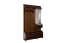 Geräumige Garderobe Kiefer Massivholz 29B, Walnussfarben, 200 x 114 x 37 cm, mit Spiegel und 5 Haken, Ablage, 1 Schublade und viel Stauraum, langlebig