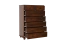 Schlichte Kommode Kiefer massiv Vollholz Walnussfarben Junco 134, 118 x 80 x 42 cm, mit fünf geräumigen Schubladen und zwei kleinen Schubladen