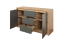 Kommode Faleula 03, Farbe: Eiche / Grau - 79 x 140 x 43 cm (H x B x T)