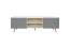 TV-Unterschrank Hohgant 06, Farbe: Weiß / Grau Hochglanz - 55 x 180 x 42 cm (H x B x T)