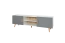 TV-Unterschrank Hohgant 06, Farbe: Weiß / Grau Hochglanz - 55 x 180 x 42 cm (H x B x T)