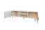 TV-Unterschrank Hohgant 06, Farbe: Weiß / Grau Hochglanz - 55 x 180 x 42 cm (H x B x T)