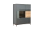 Vitrine Vaitele 22, Farbe: Anthrazit Hochglanz / Walnuss - 117 x 92 x 40 cm (H x B x T)