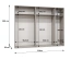 Drehtürenschrank mit 2,5 Meter breite | Farbe: Walnuss | fünf Spiegeltüren | Griffe: Silber | Soft-Close-Funktion | drei Fächer | drei Kleiderstangen