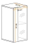 Moderne Hängevitrine mit zwei Fächern Möllen 12, Farbe: Eiche Wotan - Abmessungen: 60 x 30 x 25 cm (H x B x T), mit LED-Beleuchtung