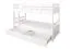 Etagenbett / Stockbett "Easy Premium Line" K20/n inkl. 2 Schubladen und 2 Abdeckblenden, Kopf- und Fußteil gerade, Buche Vollholz massiv Weiß - Liegefläche: 90 x 200 cm, teilbar