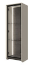 Hängevitrine mit LED-Beleuchtung | Creme | 1 Glastür | 2 Glaseinlegeböden | Soft Close System | 128 x 42 x 33 cm | Parsol-Grauglas